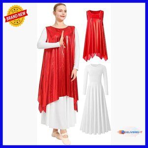 Long Sleeve A-Line Dress Set for Worship Performance Activewear